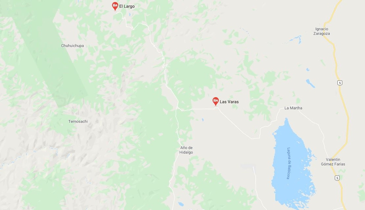 Los civiles asesinados fueron localizados en la brecha que conduce de Las Varas a el Largo Maderal (Foto: Google Maps)